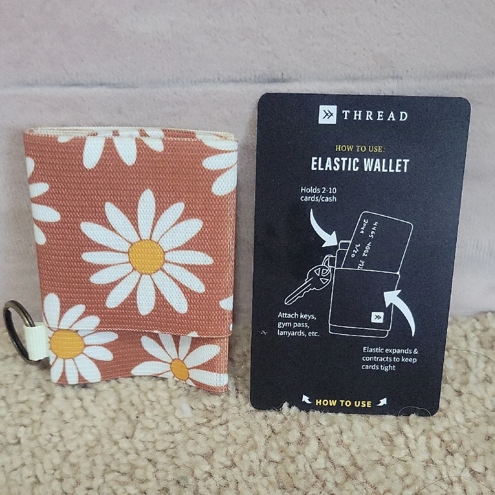 Floral Pattern Elastic Thread Wallet - Picture 2 of 6